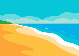 tropical beach gentle waves golden sand