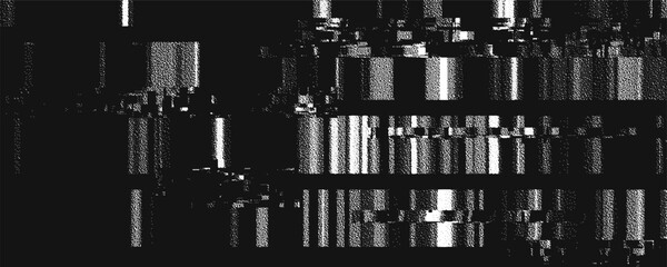 Fototapeta na wymiar Glitch background. VHS grunge texture with noise effect and pixelation. Analog video digital errors. Retro pixel backdrop. Vector illustration.