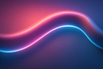 Abstract smooth glowing wave with vibrant pink-red to blue gradient on a dark background