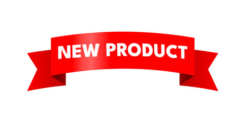 new product red ribbon banner  - vector illustration