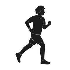 Athlete running, exercising for fitness and health