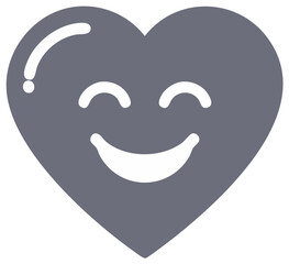 Obraz premium Happy Heart Emoji with Closed Eyes and Wide Smile Icon Symbol
