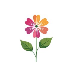 vector illustration of a multi color  flower