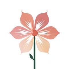 pink flower with brown beautiful petals isolated on white