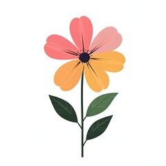 flower with yellow petals isolated on white background