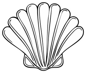 Elegant Outline of a Seashell for Crafts and Artistic Projects Sea Life Illustration