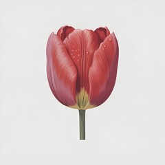 red tulip isolated on white background