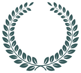 Laurel wreath, olive branch, victory, award, winner, success, heraldry, emblem, vector