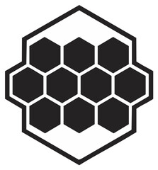 Honeycomb Pattern Illustration with Hexagonal Cells Arranged Inside Enclosing Hexagon