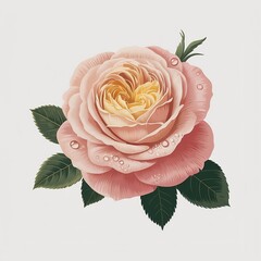 pink rose on white background