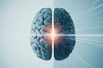 Artificial intelligence ai brain technology concept machine learning neural network digital mind