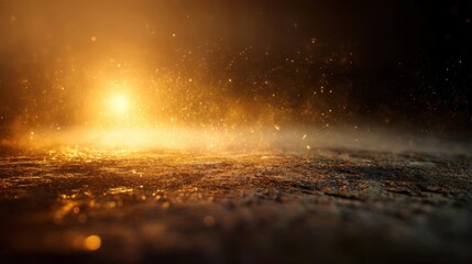 A close-up of a textured surface illuminated by intense warm light,