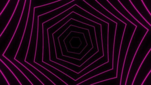Abstract neon tunnel stock footage with geometric shapes and glowing lines for visual effects and motion graphics backgrounds, perfect for dj visuals and concerts