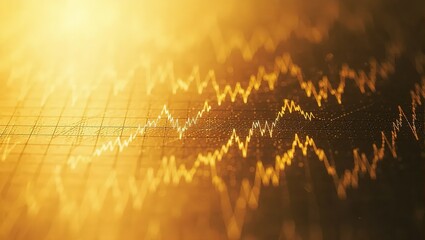 Golden Financial Chart - A Detailed View of Market Fluctuations.