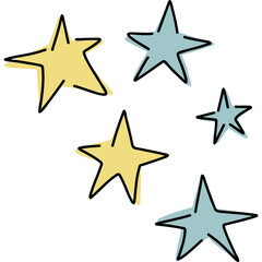 Vibrant and Colorful HandDrawn Stars Designed for Fun and Imagination