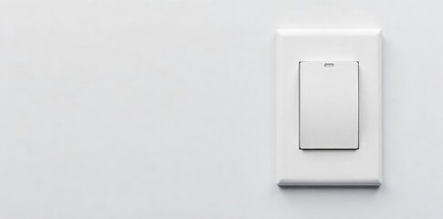 A sleek, modern light switch against a pure white backdrop Perfect for interior design, home improvement, and electrical projects Clean lines and minimalist aesthetic , home decor, modern, design