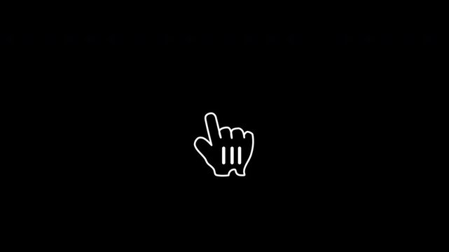 Hand pointer Cursor selector icon clicks interface on black overlay