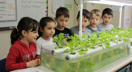 Elementary Students Observe Science of Hydroponic Plants