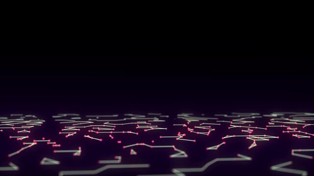 Abstract technology perspective grid. Detailed wireframe landscape with lines on colors background. Digital space with mesh. Concept connection big data. Futuristic technology backdrop. 3D rendering.
