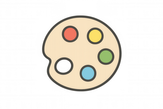 Artist palette with colorful paint spots illustrating creativity, art, drawing, and hobby concepts - Powered by Adobe