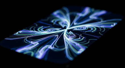 Macro Shot of Digital Screen with Reflective Glow, Minimalist Composition