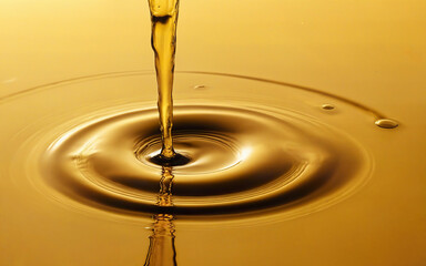 splash of oily liquid close up