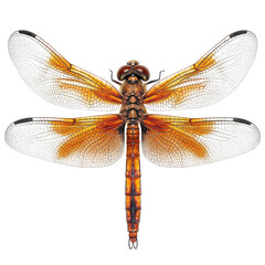 Close up of dragonfly on transparent background