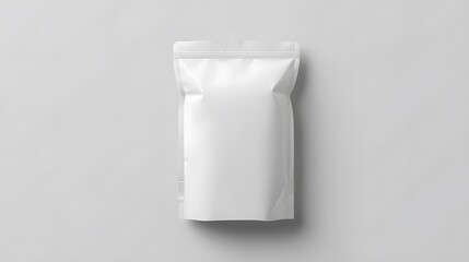 Blank white stand up pouch mockup isolated on white background for food product