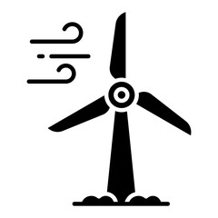 Wind turbine icon, editable vector