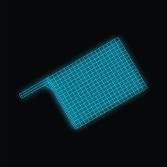 Glowing blue solar panel with grid generating clean energy