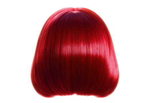 Vibrant red bob hairstyle fashion isolated on a transparent background