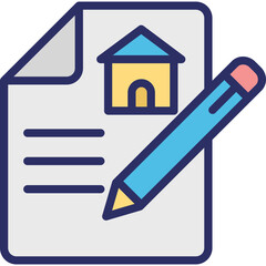 Estate Agreement Icon – Property Contract Symbol, Real Estate Legal Document, Agreement Illustration