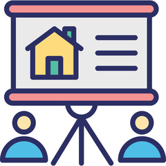 Real Estate Billboard Icon – Property Advertising Sign, Commercial Outdoor Display Symbol