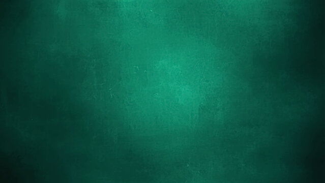 Abstract Dark teal grunge background with rough concrete texture, scratches, and faded paint. Softly lit center and dark edges with a moody, industrial, vintage, cinematic look in deep emerald tones