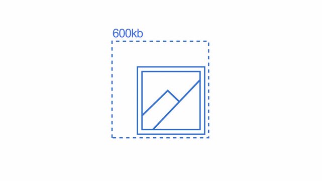 Image Compression and Optimization Animation. Looping Icon of Reducing File Size for Web Performance and SEO. Alpha Channel Setting. 4k
