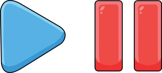 play,pause,media modern flat vector for video control design vector graphic for streaming platform