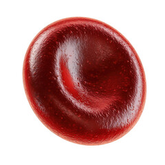 A single red blood cell on transparent background