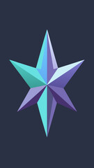 Fototapeta premium Celestial Origami Star with Holographic Shine