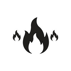 Black and white fire icon.