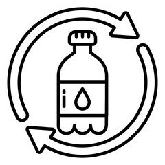 Unique design icon of plastic bottle recycling 