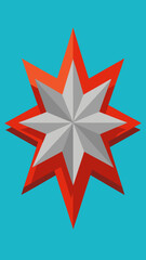 Liquid Chrome Starburst With Metallic Ribbon Effect Illustration