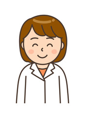 笑顔の若い女性薬剤師のイラスト