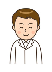 笑顔の若い男性薬剤師のイラスト