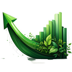 green curved graph with arrow png file type 