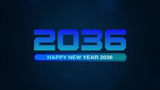 Happy New Year 2036 progress bar on soft abstract background. New year loading bar. happy New year 2036 loading animation background
