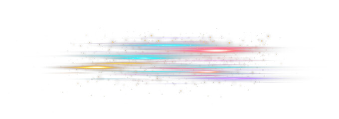  Glowing blue light lines PNG with motion blur and fast speed effect. Futuristic energy background for banner or poster.
