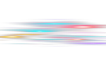 Abstract light streaks PNG and blue motion lines creating speed effect on white and blue glowing background.	