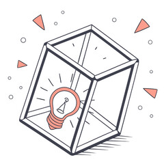 Creative light bulb inside a box