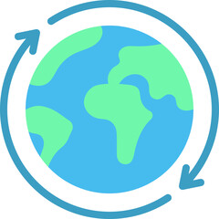 Earth With Circle Arrows Icon
