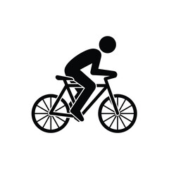 Obraz premium Cyclist on bicycle icon riding sport